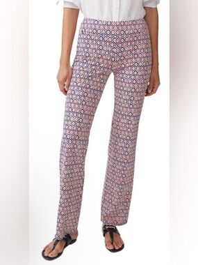 J. McLaughlin Carmel Women’s Size M Long Coral and Navy Mini Arbor Geo Print